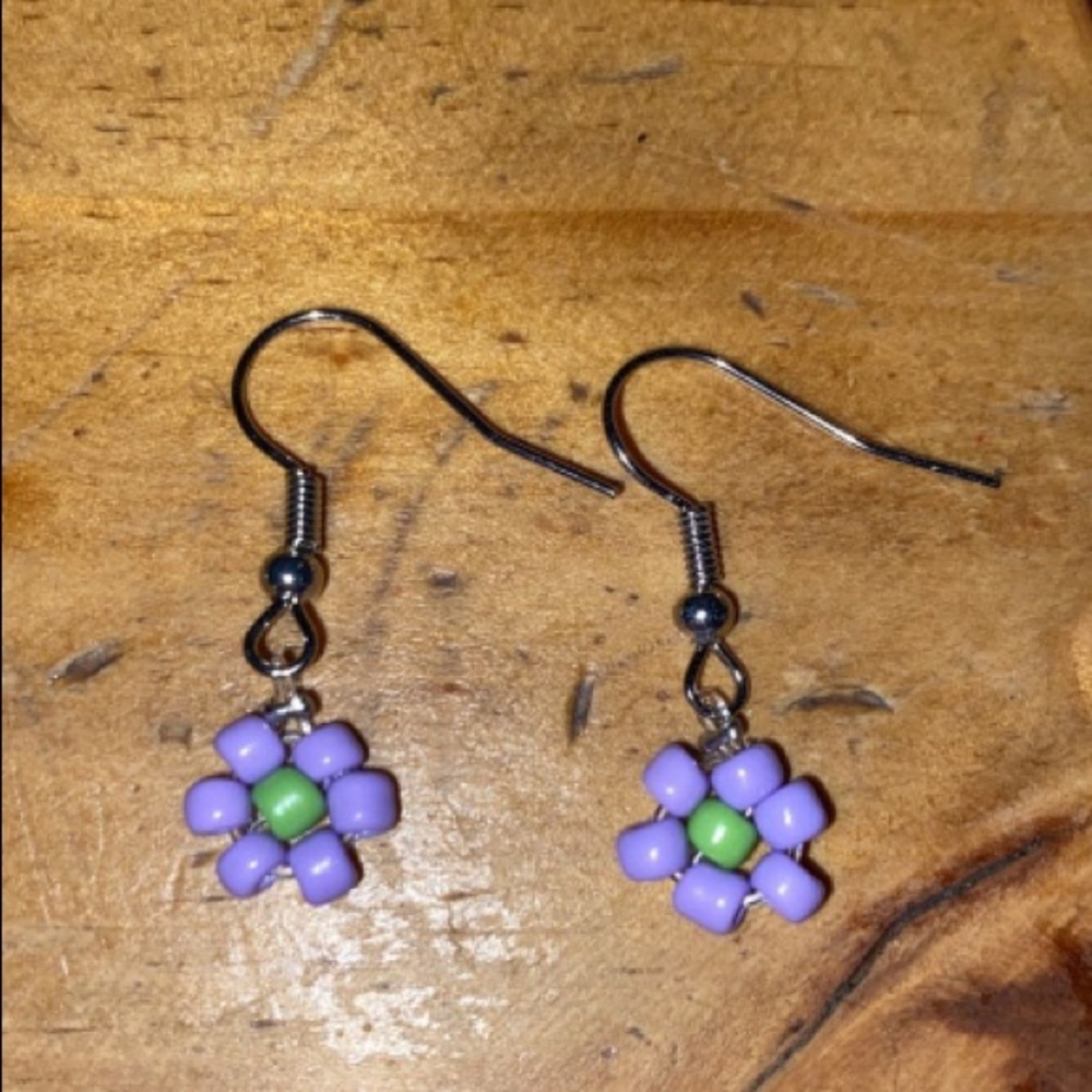 Beaded flower earrings